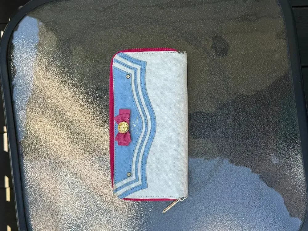 Sailor Moon Pretty Guardian Zip Around Wallet Pink Blue White Anime